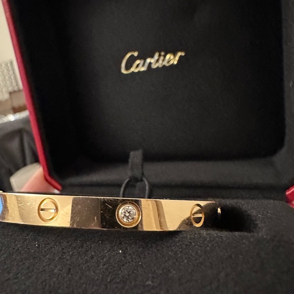 ✅ Cartier ⭐️  LOVE BRACELET, 4 DIAMONDS - Rose Gold - Size 18 - Picture 6 of 15